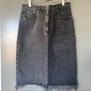 Zara two tone denim skirt